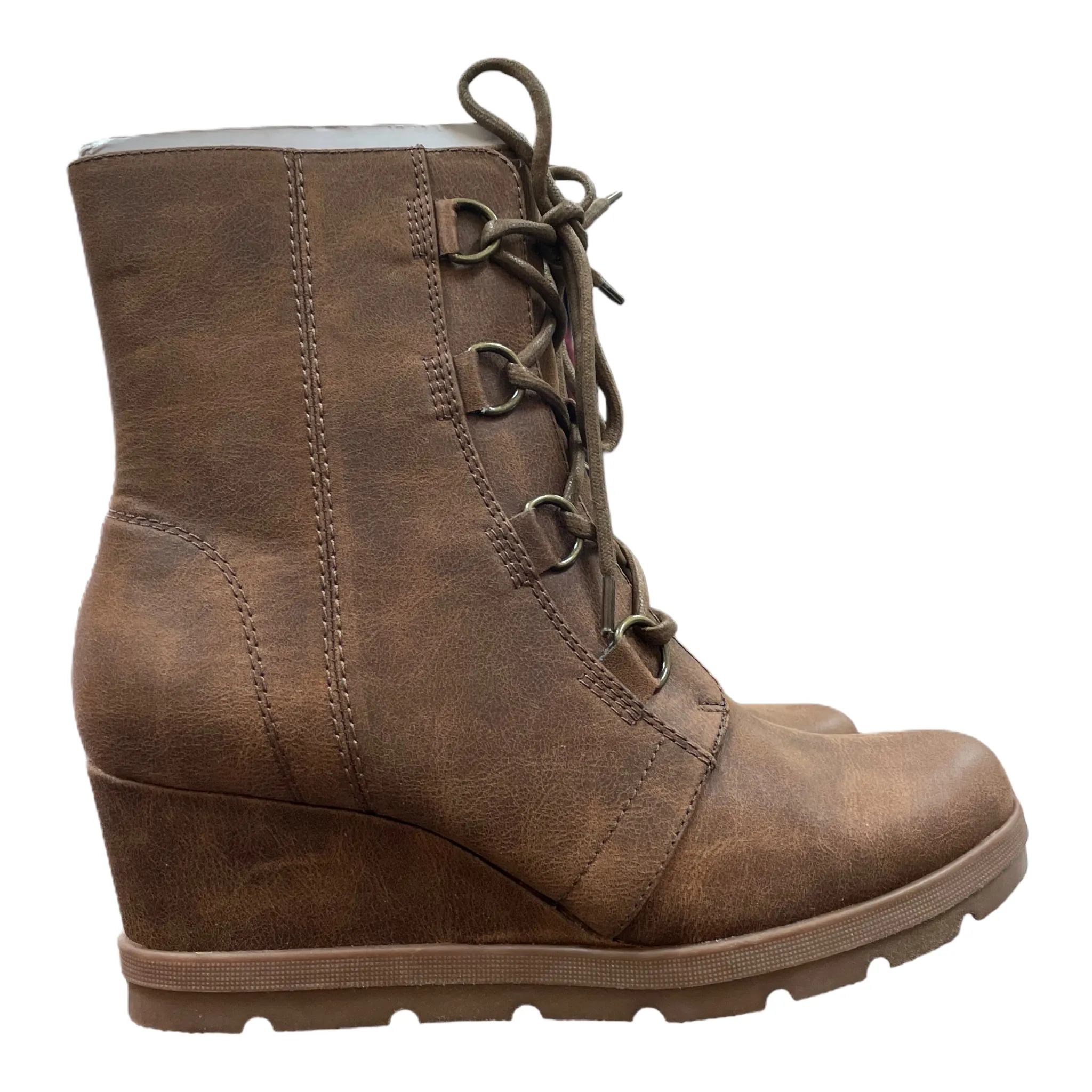 Tan Boots Ankle Heels By White Mountain, Size: 9