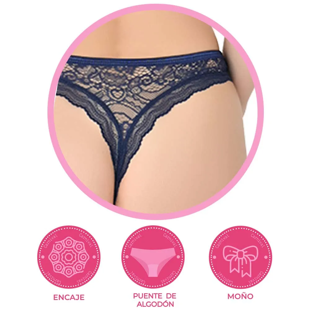 Tanga coordinable con detalles de encaje  64359 Lady Carnival