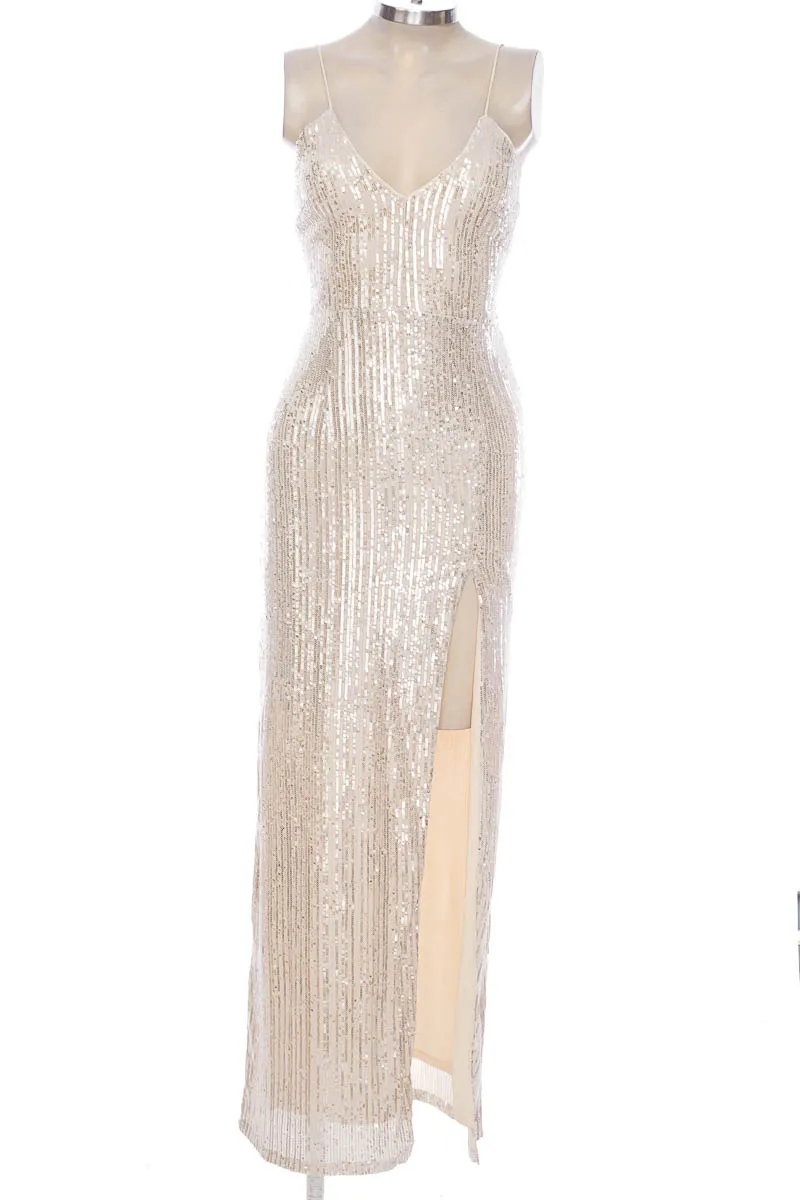 VESTIDO / ENTERIZO COLOR BEIGE  LUXXEL