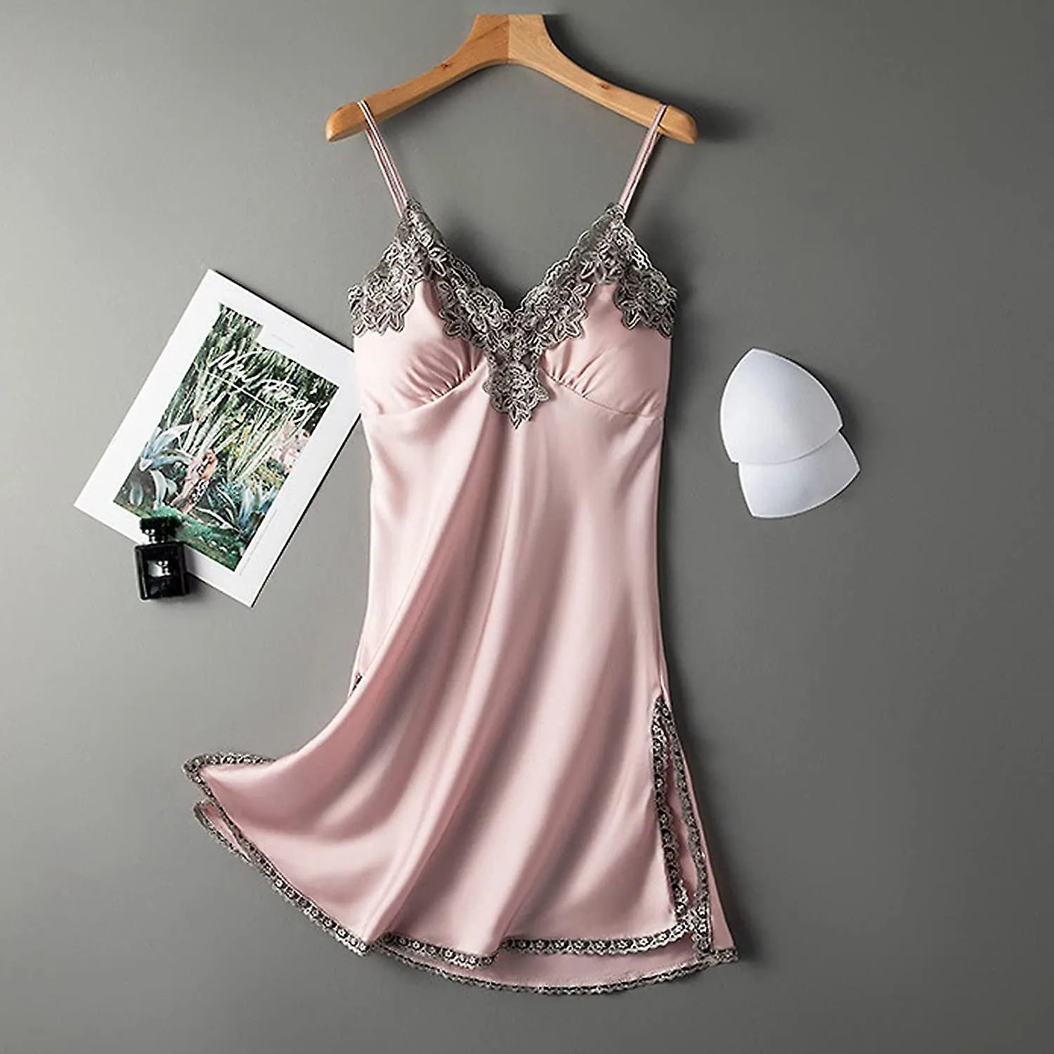 Women Satin Sling Skirt Dress Sexy Lingerie Home Wear Pajamas Nightdress Babydoll Sleepwear