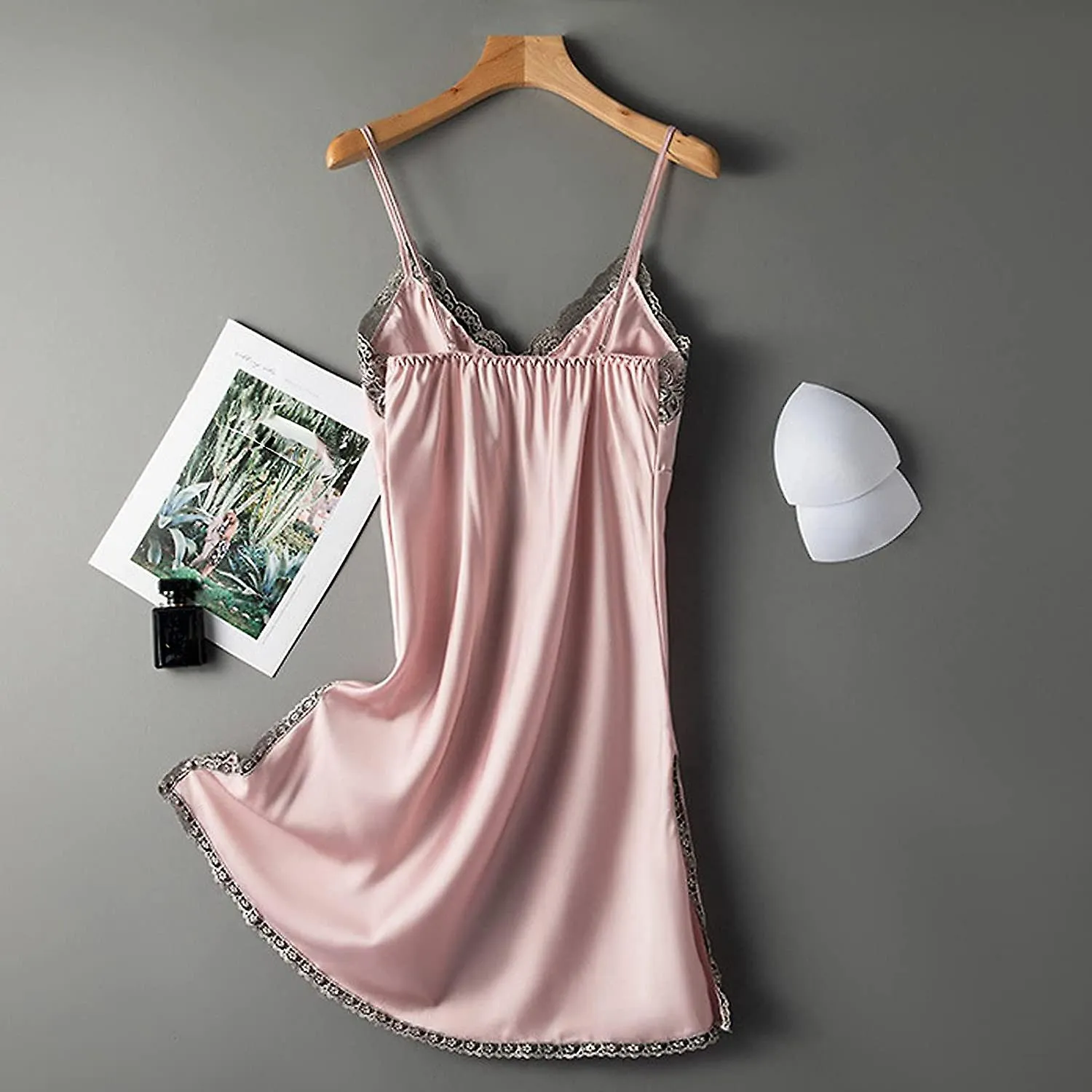 Women Satin Sling Skirt Dress Sexy Lingerie Home Wear Pajamas Nightdress Babydoll Sleepwear