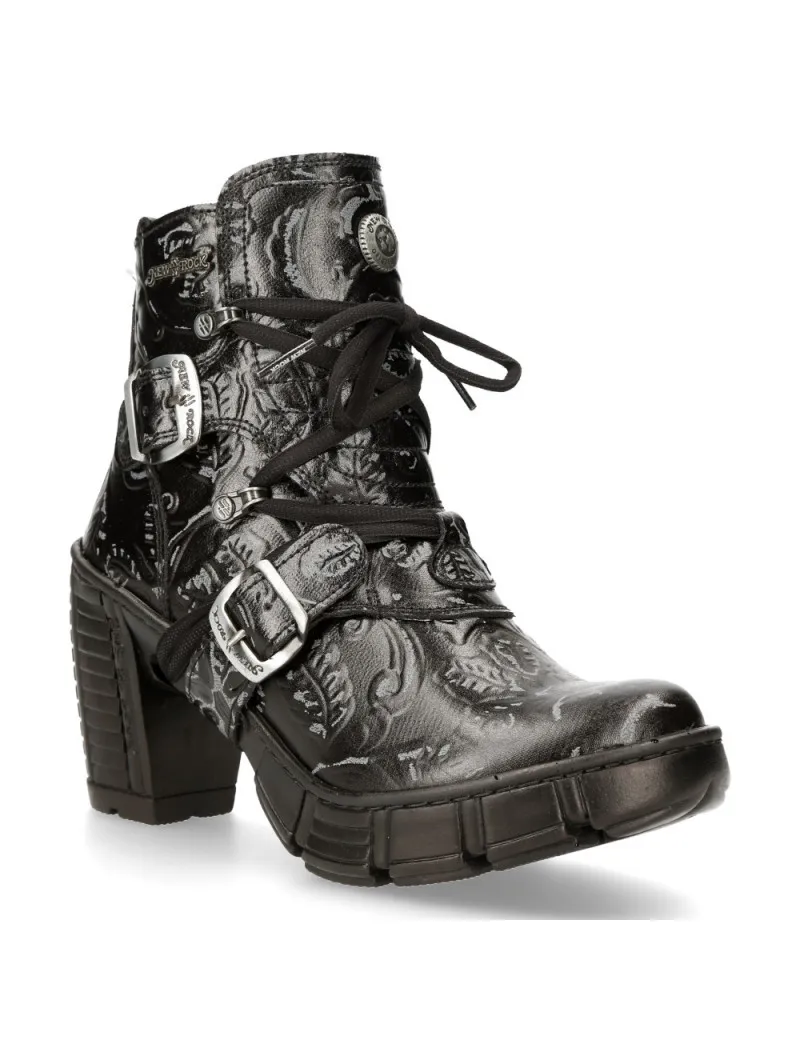 Women's vintage black vegan ankle boots
