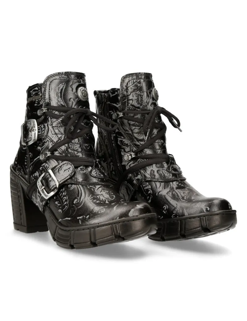 Women's vintage black vegan ankle boots