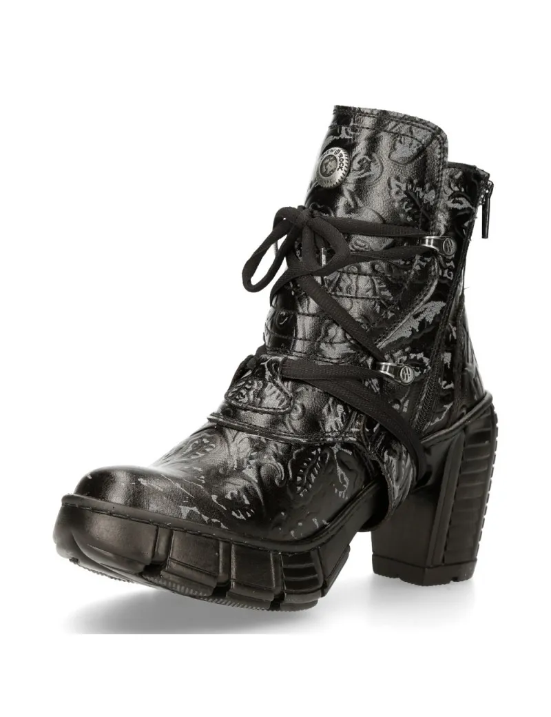 Women's vintage black vegan ankle boots