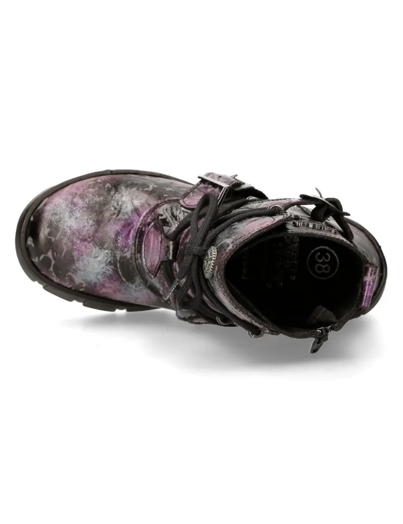 Women's vintage lilac vegan ankle boots