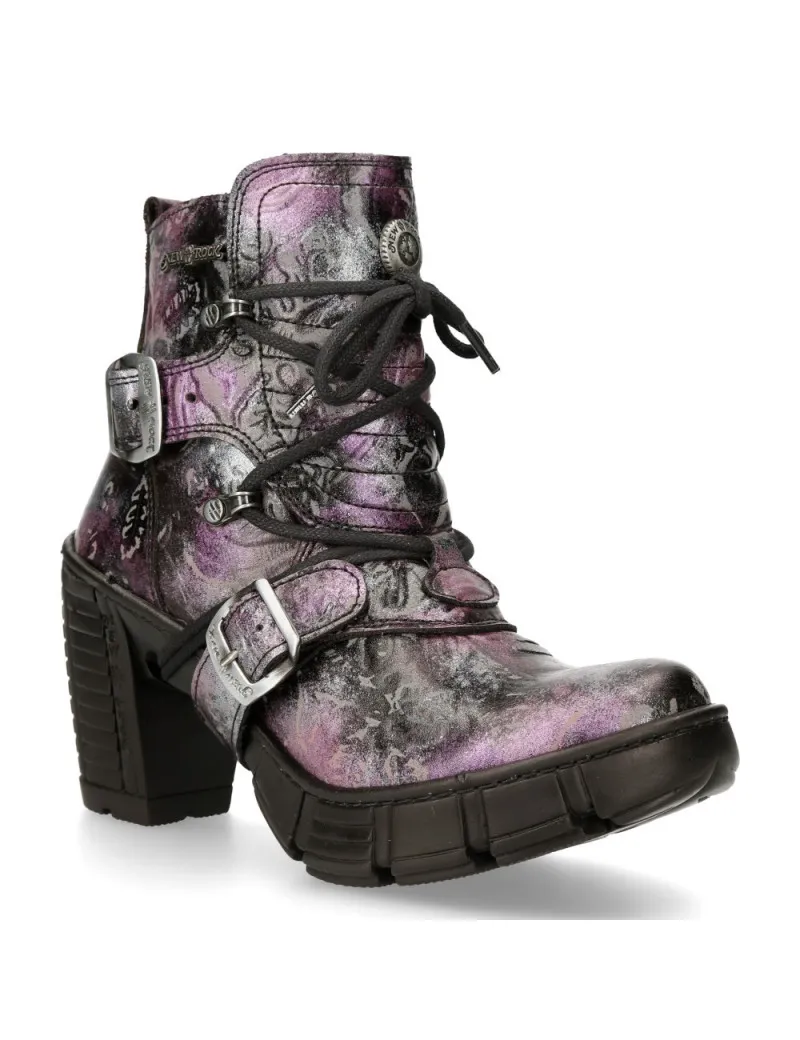 Women's vintage lilac vegan ankle boots