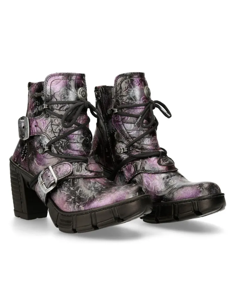 Women's vintage lilac vegan ankle boots