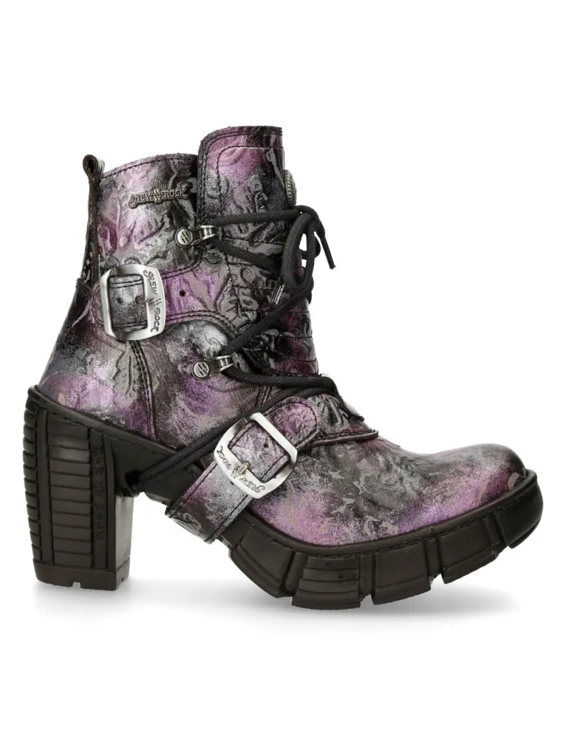 Women's vintage lilac vegan ankle boots