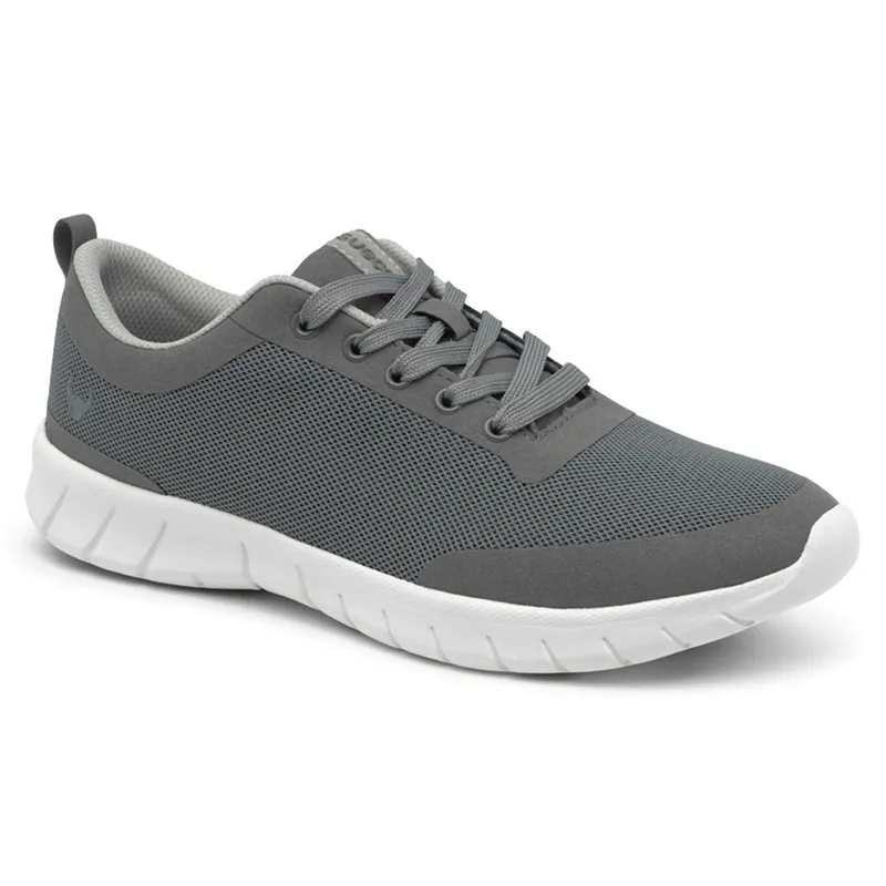 ZAPATILLA DEPORTIVA ALMA GRIS CON CORDONES  SUECOS