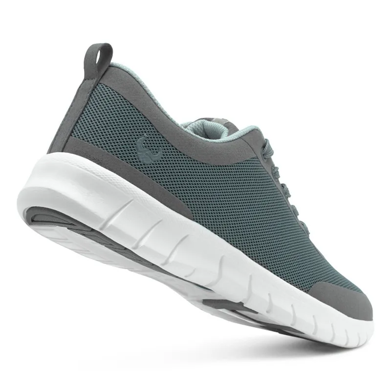 ZAPATILLA DEPORTIVA ALMA GRIS CON CORDONES  SUECOS