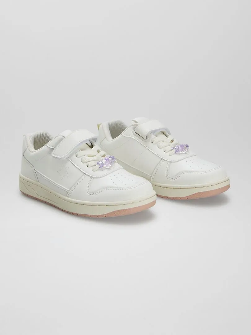 ZAPATILLAS DEPORTIVAS CON VELCROS Y CORDONES ELáSTICOS  BLANCO