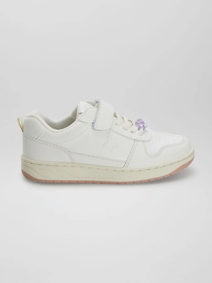 ZAPATILLAS DEPORTIVAS CON VELCROS Y CORDONES ELáSTICOS  BLANCO