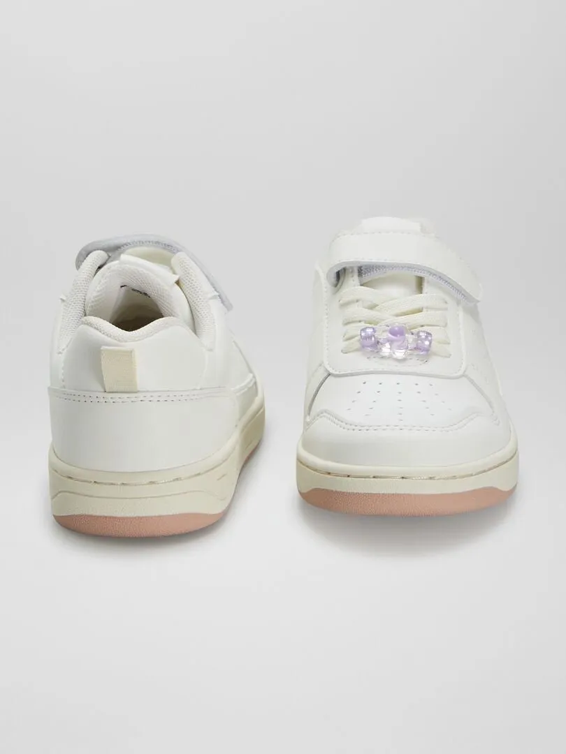 ZAPATILLAS DEPORTIVAS CON VELCROS Y CORDONES ELáSTICOS  BLANCO