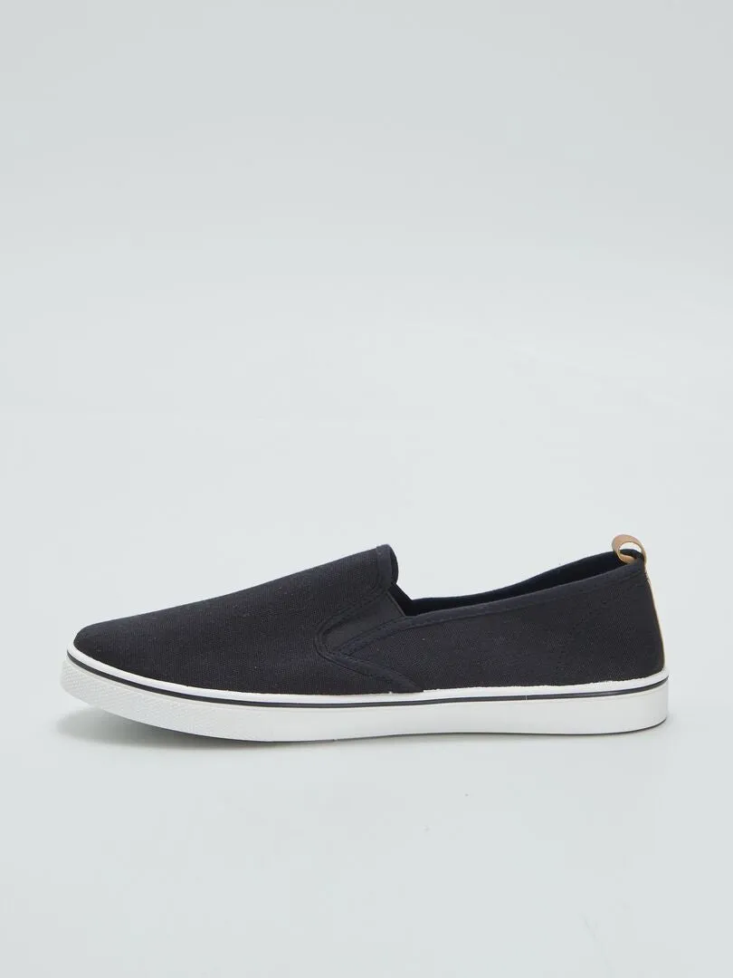 ZAPATILLAS SLIPON DE TELA  NEGRO
