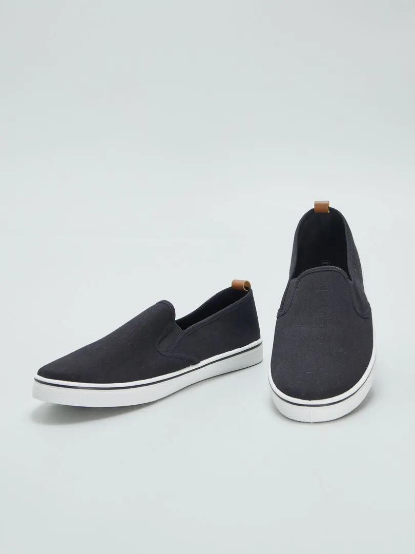 ZAPATILLAS SLIPON DE TELA  NEGRO