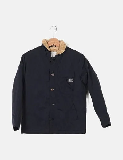 Zara Abrigo azul borrego