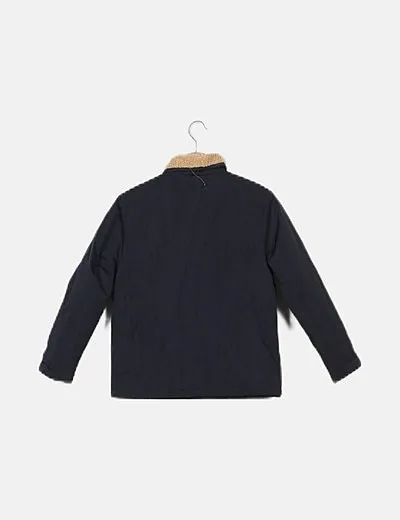 Zara Abrigo azul borrego