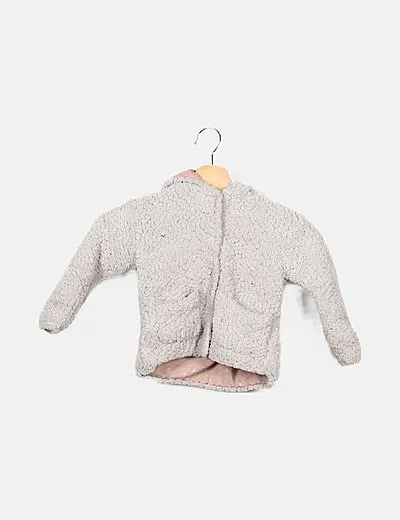 Zara Abrigo gris capucha