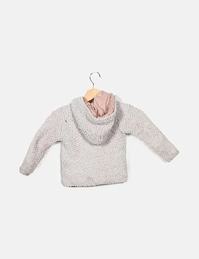 Zara Abrigo gris capucha