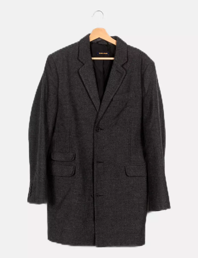 Zara Abrigo gris estampado