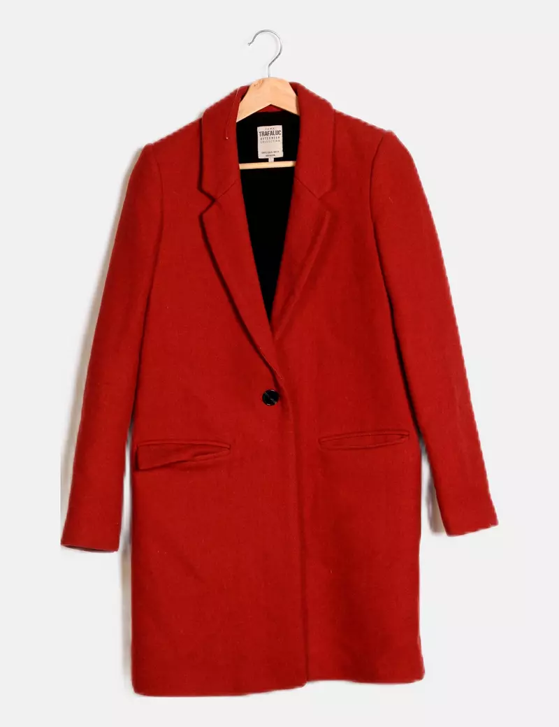 Zara Abrigo rojo paño