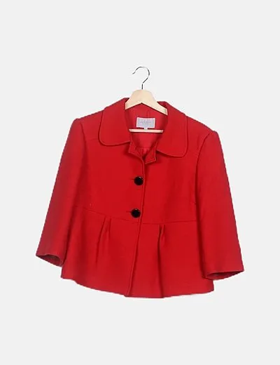 Zendra Abrigo rojo texturizado