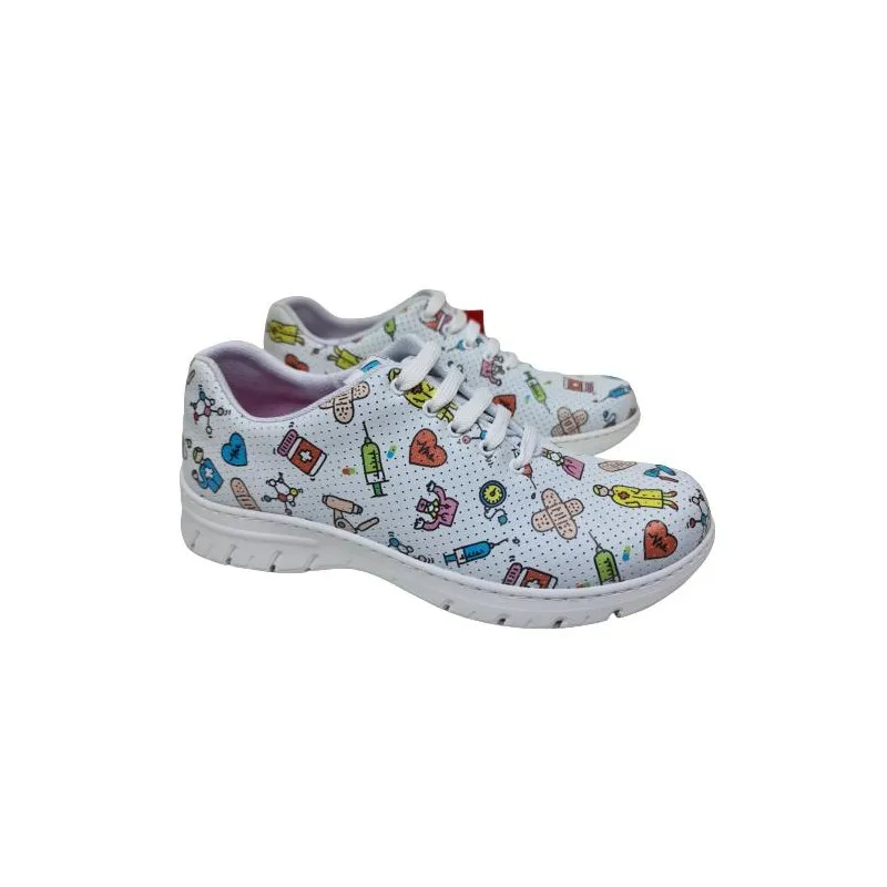 Zueco Dian Altea Estampado Blanco Picado